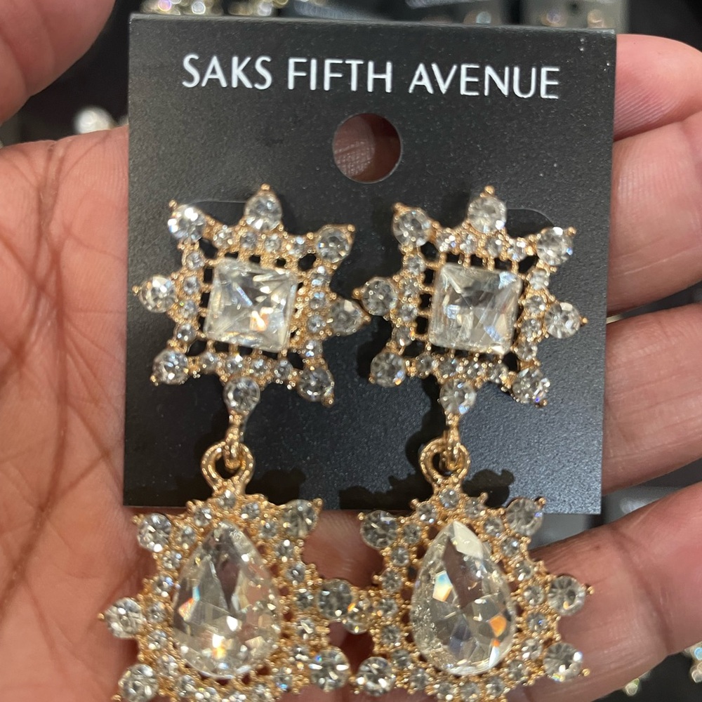 Saks Fifth Avenue Gold and Silver Butterfly Earrings